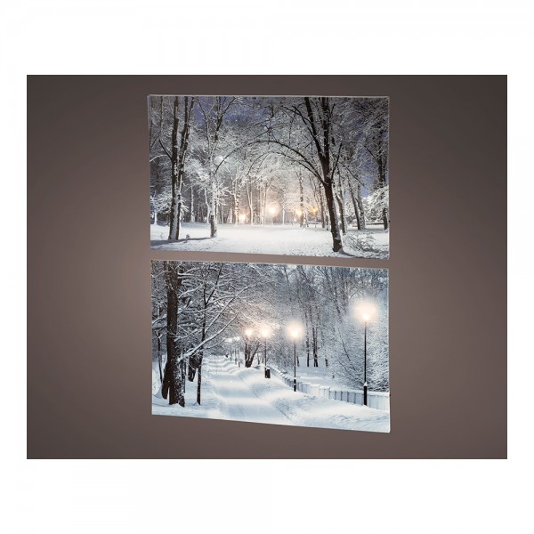 Cuadro led paisajes nevados 58x1,5x38cm 6 leds 2 modelos surtidos