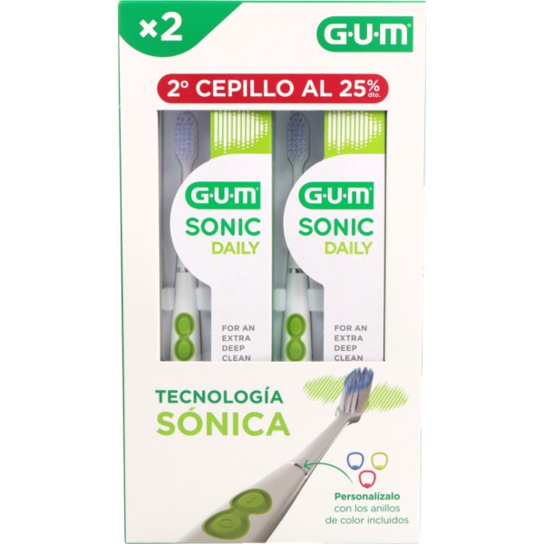 GUM Sonic Daily Cepillo Dental Sónico a Pilas Blanco Pack Promo